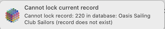 Cannot Lock Record