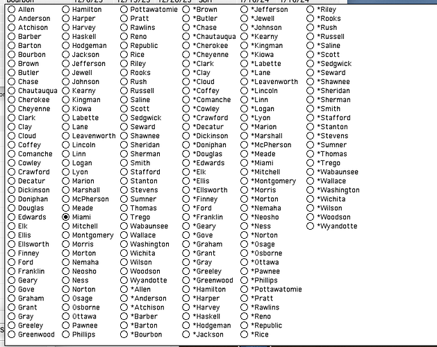 Old Database County Field