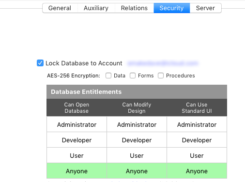 Lock Database screenshotx