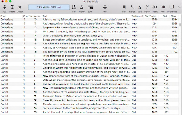 TheBibleDataSheet
