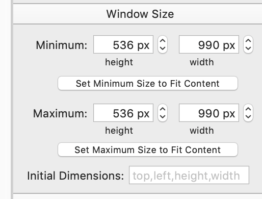 Window Size