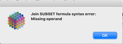 Formula Syntax Error