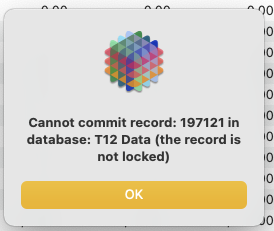 Cannot commit record 197121 in